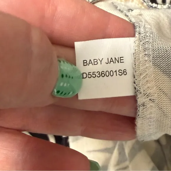 DVF Baby Jane Black &amp; White Ribbon Print Silk Jersey Dress