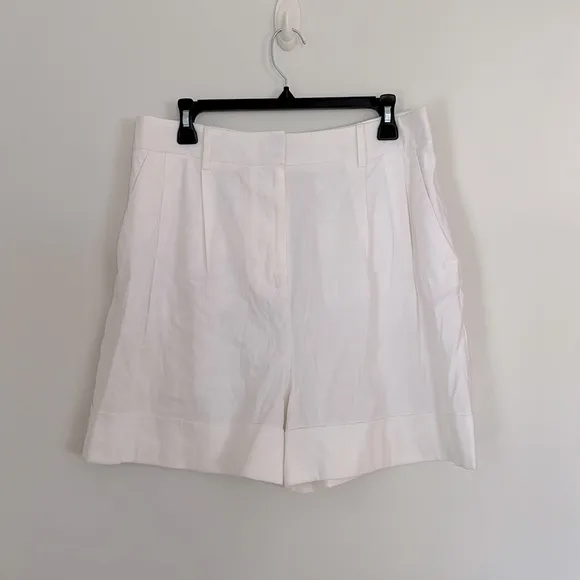 DVF White Shaina Linen Shorts -‎ Size 12