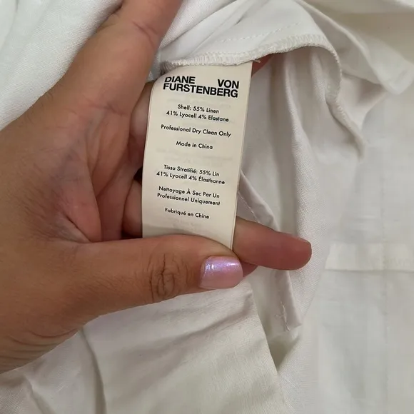 DVF White Shaina Linen Shorts -‎ Size 12