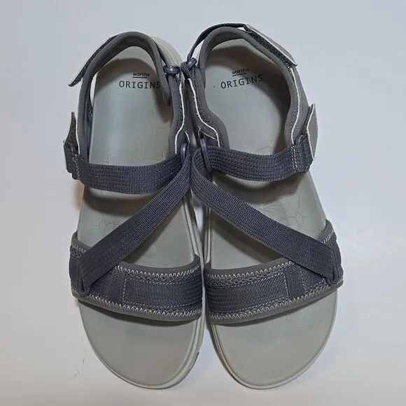 Earth Origins Vivvy Hiking Sandals Women's Size 10 Wide Adjustable Camping Grey