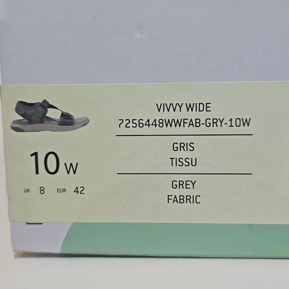 Earth Origins Vivvy Hiking Sandals Women's Size 10 Wide Adjustable Camping Grey