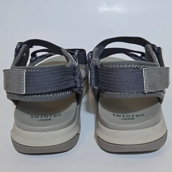Earth Origins Vivvy Hiking Sandals Women's Size 10 Wide Adjustable Camping Grey