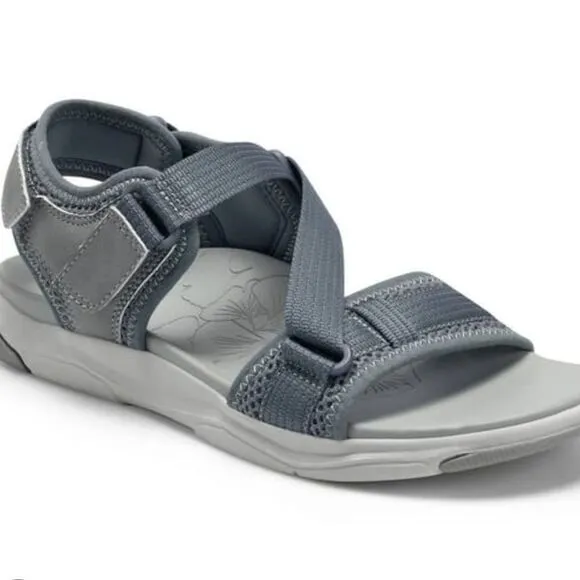 Earth Origins Vivvy Hiking Sandals Women's Size 10 Wide Adjustable Camping Grey