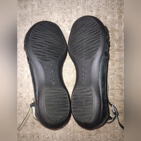 Ecco Black Leather Sandals