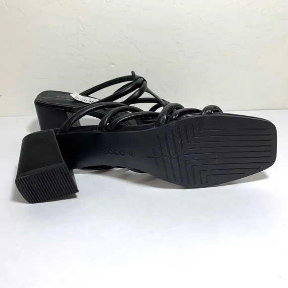 Ecco Elevate Squared 50 Sandals Strappy Slide Leather Black Size 41 US 10 - 10.5