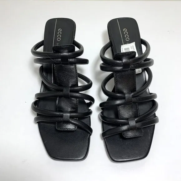 Ecco Elevate Squared 50 Sandals Strappy Slide Leather Black Size 41 US 10 - 10.5