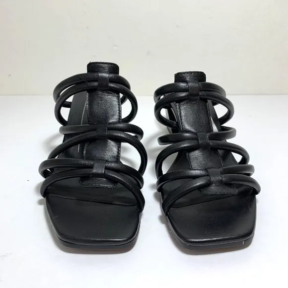Ecco Elevate Squared 50 Sandals Strappy Slide Leather Black Size 41 US 10 - 10.5