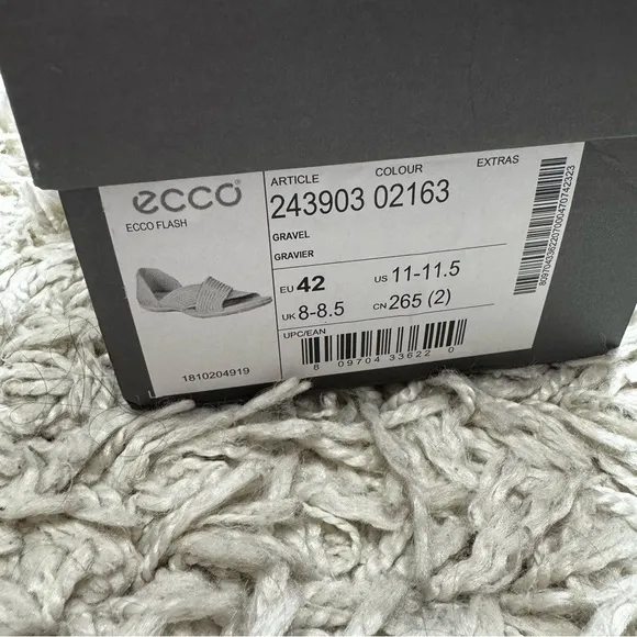 ECCO Flash Criss Cross Women’s Taupe Leather Sandals Size 42