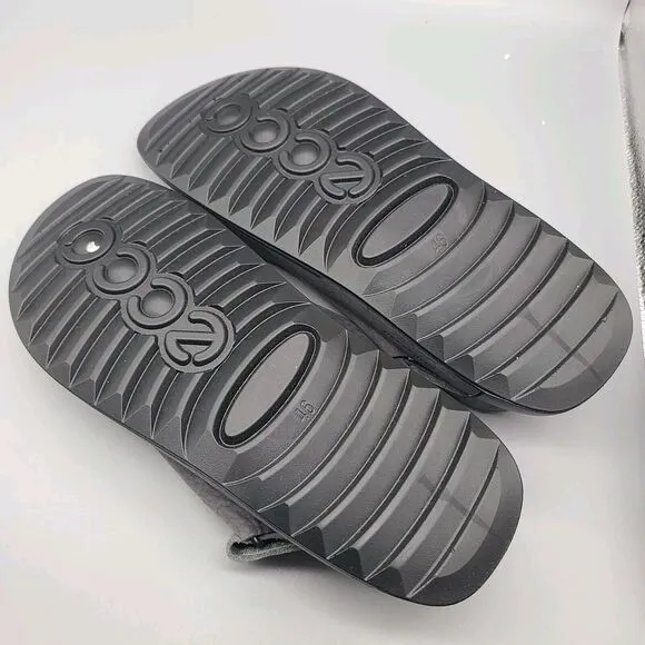 ECCO Men's Cozmo  sandals Three adjustable Bands gray leather 46/ US 12-12.5 new