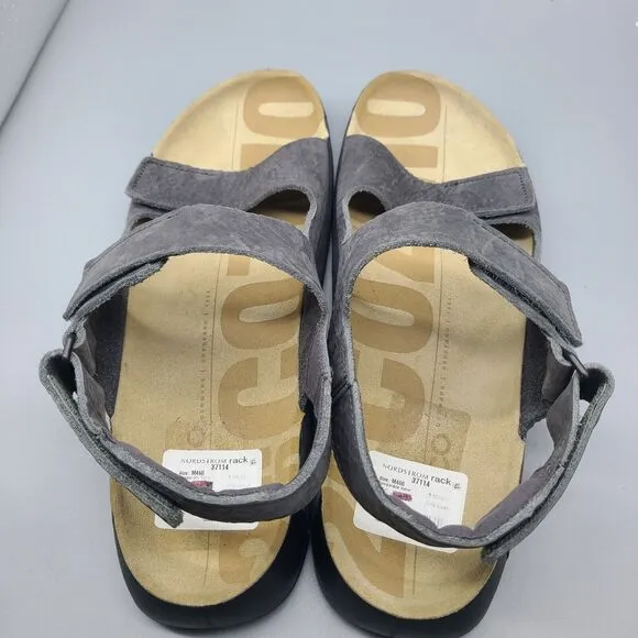 ECCO Men's Cozmo  sandals Three adjustable Bands gray leather 46/ US 12-12.5 new