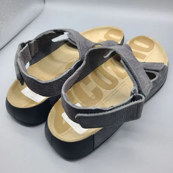 ECCO Men's Cozmo  sandals Three adjustable Bands gray leather 46/ US 12-12.5 new