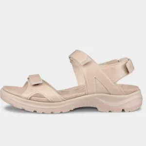 Ecco Off Road Nude Patent Leather Chunky Sole Velcro Strap Fisherman Sandals