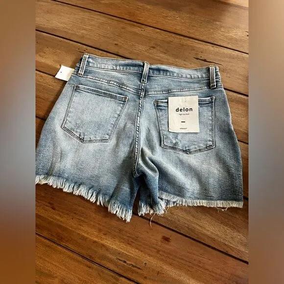 Edyson DELON  Denim high-rise Distressed Shorts; Size 27 NWT! 2 pairs to sell!