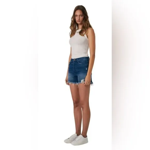Edyson DELON  Denim high-rise Distressed Shorts; Size 27 NWT! 2 pairs to sell!