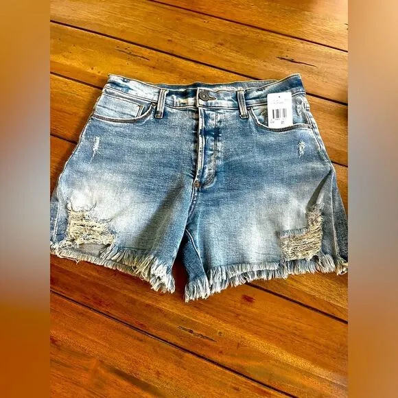 Edyson DELON  Denim high-rise Distressed Shorts; Size 27 NWT! 2 pairs to sell!