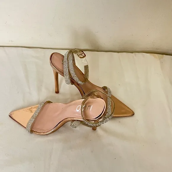 EGO ROSE GOLD CLEAR DIAMANTE High Heels Sandals