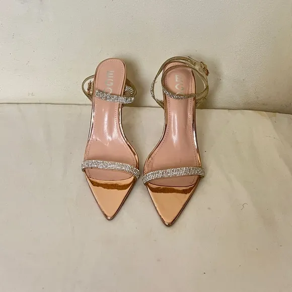 EGO ROSE GOLD CLEAR DIAMANTE High Heels Sandals