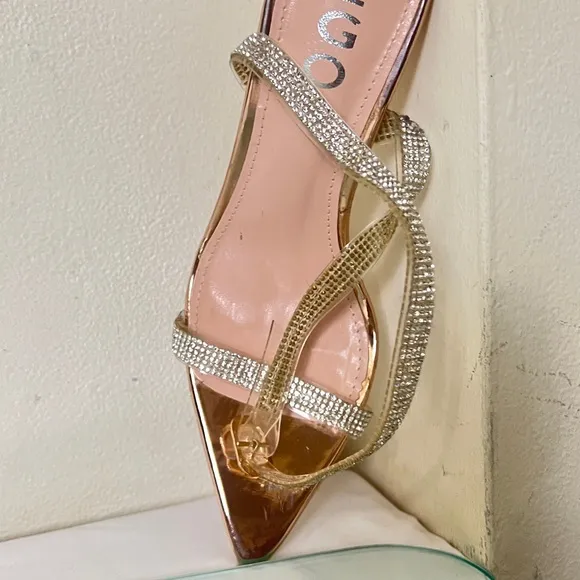 EGO ROSE GOLD CLEAR DIAMANTE High Heels Sandals