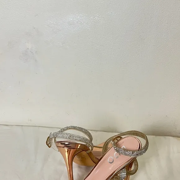 EGO ROSE GOLD CLEAR DIAMANTE High Heels Sandals