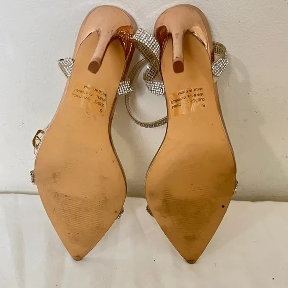 EGO ROSE GOLD CLEAR DIAMANTE High Heels Sandals