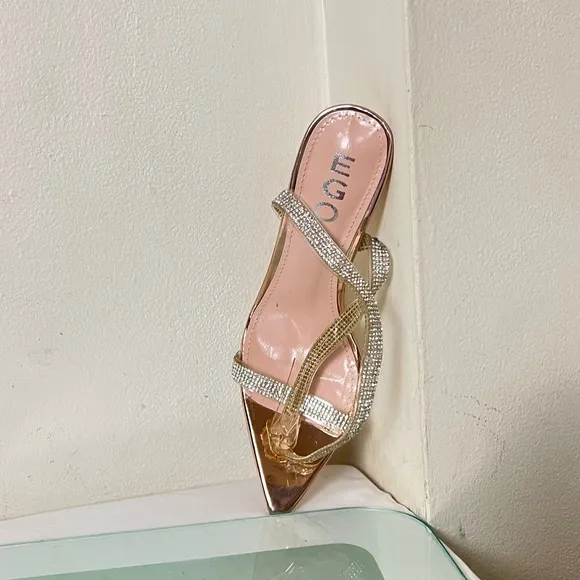 EGO ROSE GOLD CLEAR DIAMANTE High Heels Sandals