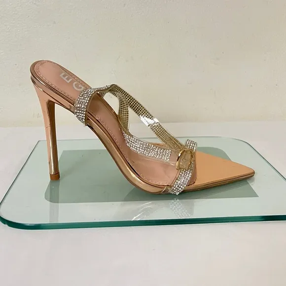 EGO ROSE GOLD CLEAR DIAMANTE High Heels Sandals