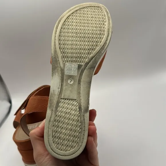 Eileen Fisher Beck Platform Leather Sandals Size 7