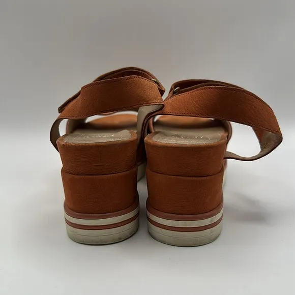 Eileen Fisher Beck Platform Leather Sandals Size 7