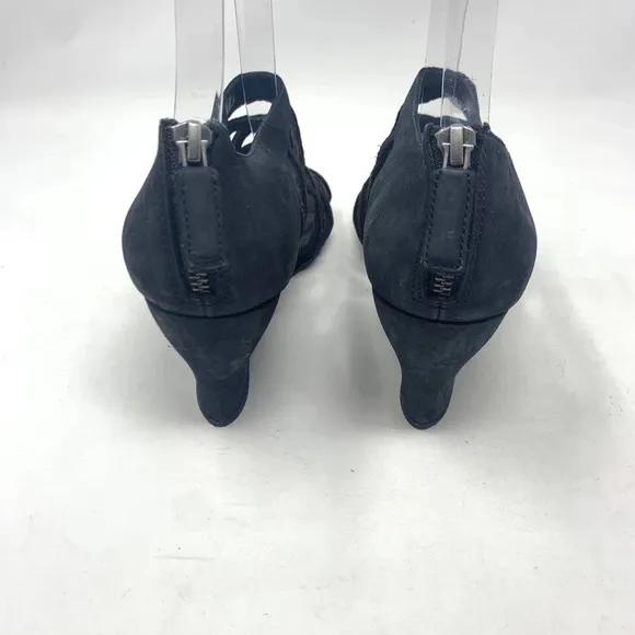 Eileen Fisher Caged Lattice Wedge Sandals Black