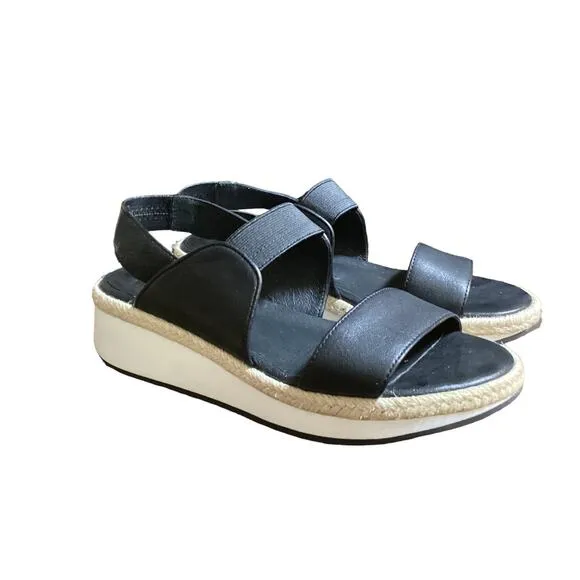Eileen fisher Dash leather Sandals size 7 1/2 wedge heel