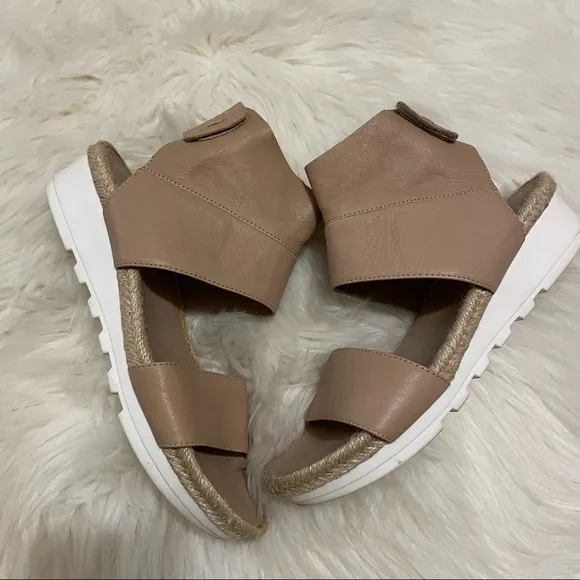 Eileen Fisher Glad Espadrille Leather Sandals 6