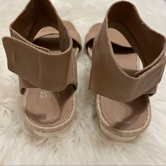 Eileen Fisher Glad Espadrille Leather Sandals 6
