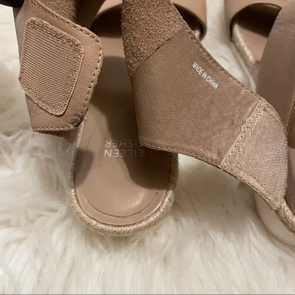 Eileen Fisher Glad Espadrille Leather Sandals 6