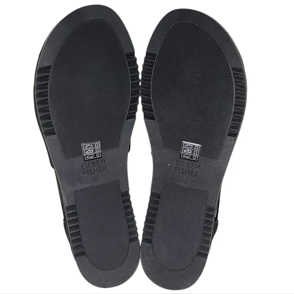 Eileen Fisher Ken Tumbled Nubuck Leather Sandals EF47541 Size 8