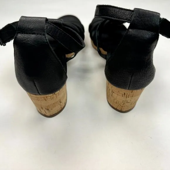 Eileen Fisher Leather Gladiator Wedge Sandals‎ Women 9 NWOB Fisherman Platform