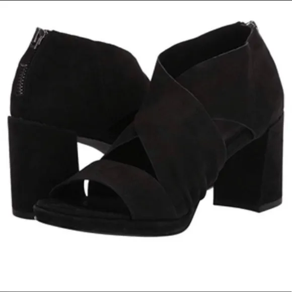 Eileen Fisher Marla Black Nubuck Leather Sandals