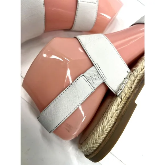 Eileen Fisher Max Espadrille Flat Sandals Size 6 US Open Toe Leather Neutral