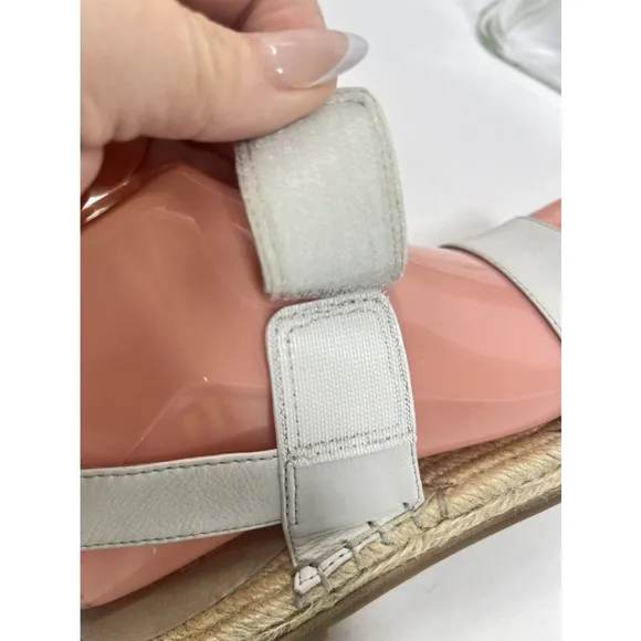 Eileen Fisher Max Espadrille Flat Sandals Size 6 US Open Toe Leather Neutral