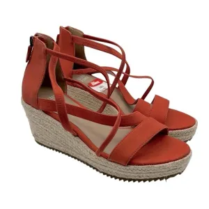 Eileen Fisher Orange Strappy Wedge Espadrille Sandals Size 7.5 New without tags!