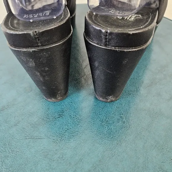 Eileen Fisher Port Wedge Sandals - Black Slingback  Minimalist Comfy Size 8.5