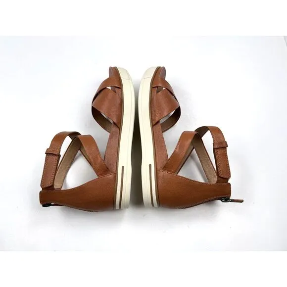 Eileen Fisher Sally Wedge Sandals Women 8 EUC $195‎ Crisscross Leather Sneaker
