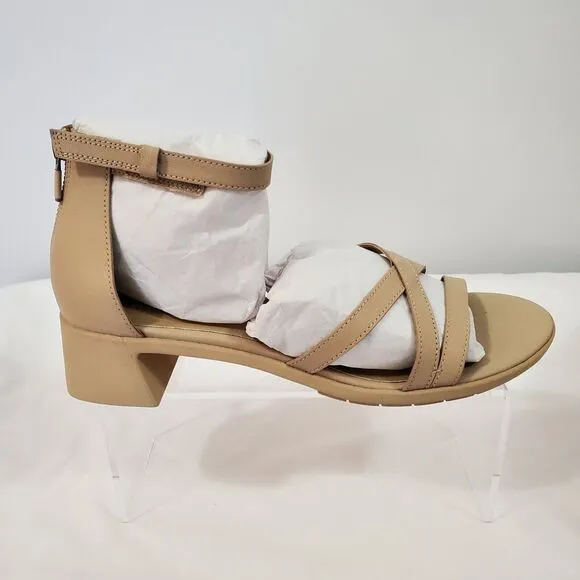 Eileen Fisher Sandals Women's 5 Strappy Noni Khaki Tumbled Leather Tan NEW