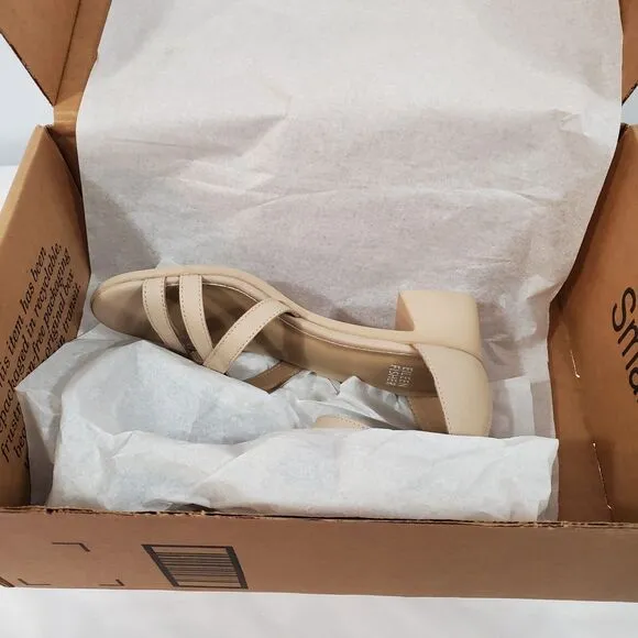 Eileen Fisher Sandals Women's 5 Strappy Noni Khaki Tumbled Leather Tan NEW