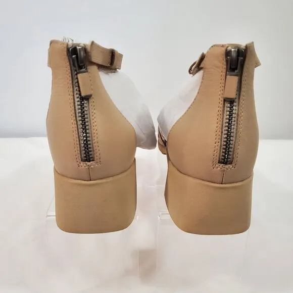 Eileen Fisher Sandals Women's 5 Strappy Noni Khaki Tumbled Leather Tan NEW
