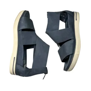 Eileen Fisher Sport Blue Suede Cross Strap Platform Sandals Women's Size 7.5