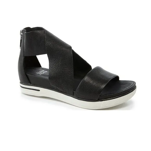 Eileen Fisher Sport Size 8 Tumbled Leather Sport Sandal Platform Sneaker
