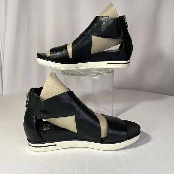 Eileen Fisher Sport Size 8 Tumbled Leather Sport Sandal Platform Sneaker