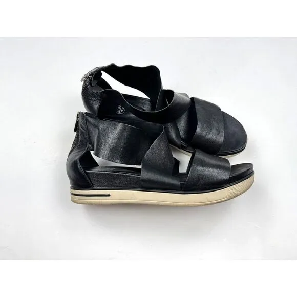 Eileen Fisher Sport Tumbled Leather Sneaker Sandals Women 10 Zip Closure Strappy