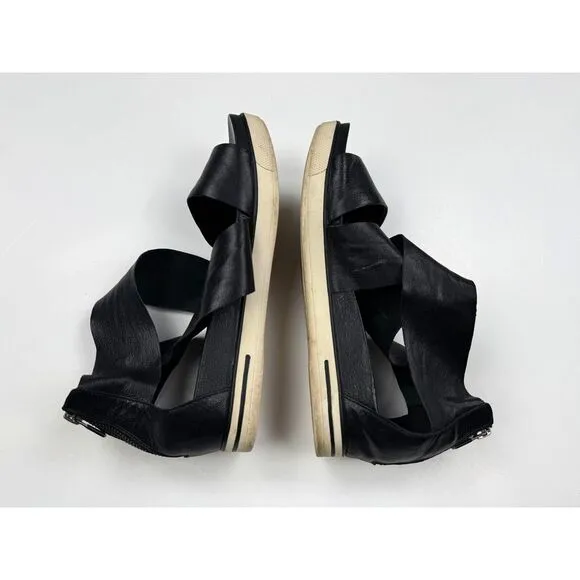 Eileen Fisher Sport Tumbled Leather Sneaker Sandals Women 10 Zip Closure Strappy