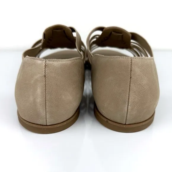 Eileen Fisher Woman's Rato Gladiator Nubuck Leather Sandals Khaki Size 11